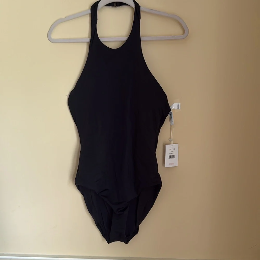 Andie Swim The Luzon One Piece High Neck Halter Black Size M NWT‎